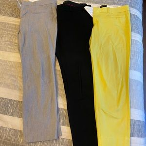 Three pairs of Sloan pants from Banana Republic